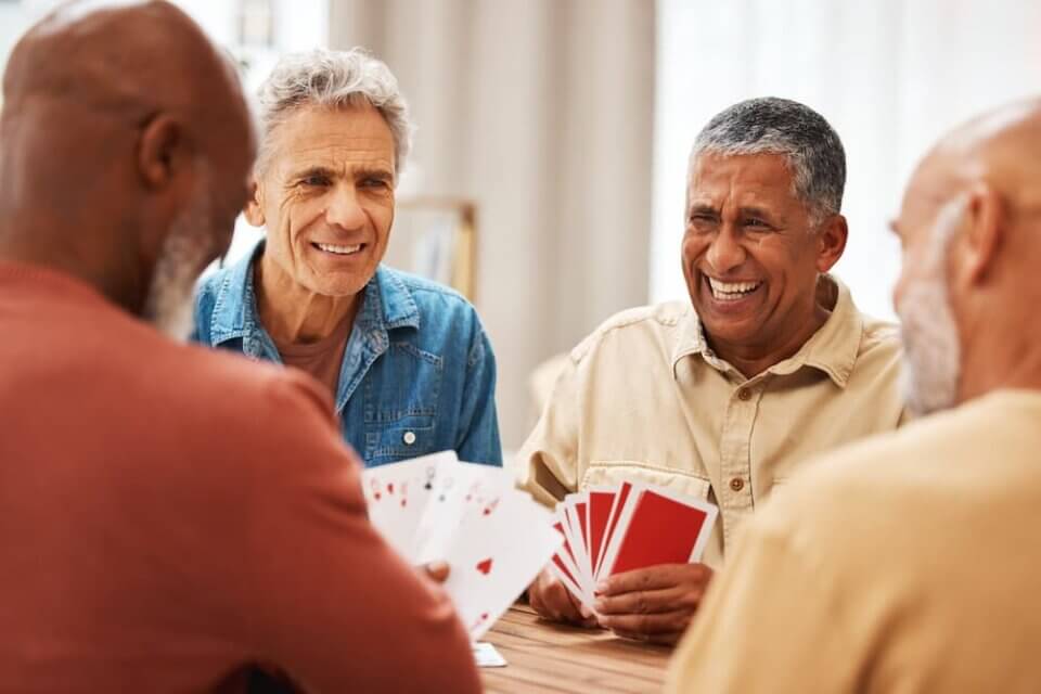 senior residents having fun in retirement