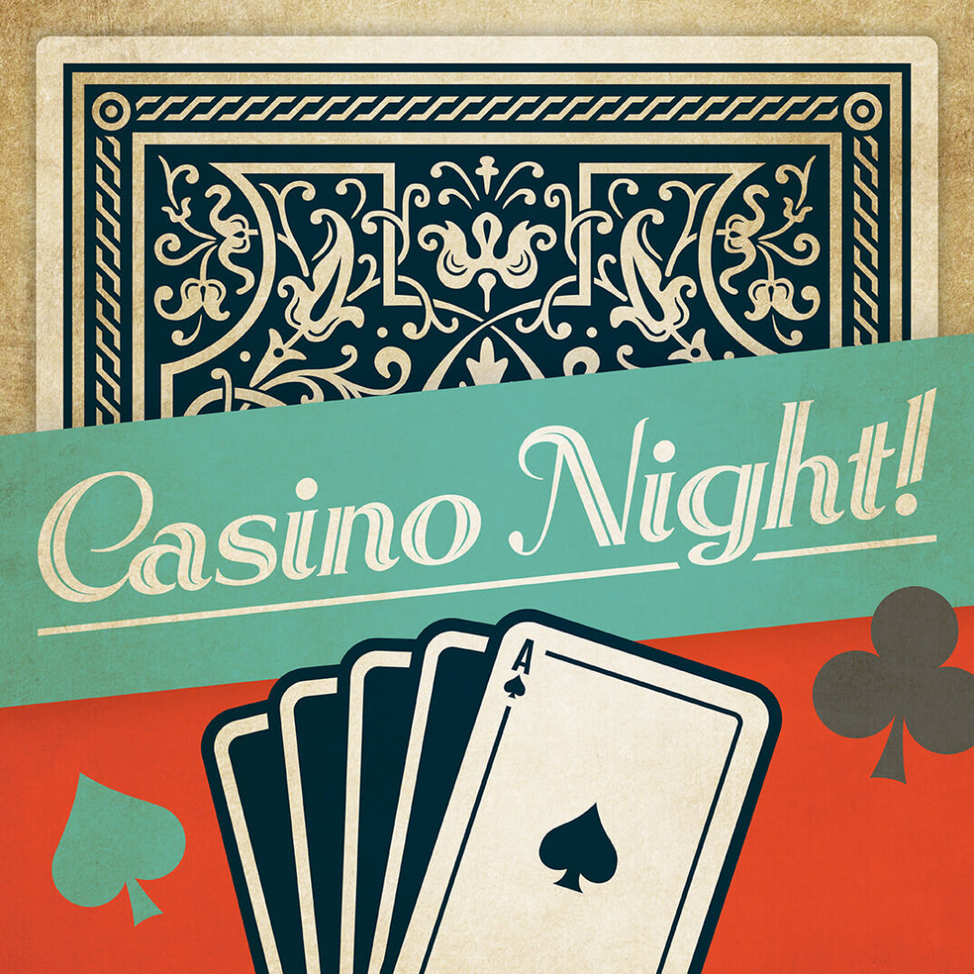Highpoint at Stonecrest graphic promoting its Casino Night. Graphic complete with a hand of cards displaying an ace.